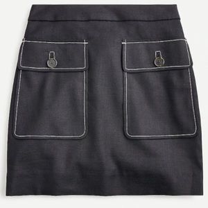 J. Crew Patch Pocket Skirt in Stretch Linen